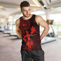 Hawaii Men Tank Top Hula Girl Mix Polynesian Plumeria Red Version LT14 - Polynesian Pride