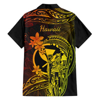 Hawaii Family Matching Short Sleeve Bodycon Dress and Hawaiian Shirt King Kamehameha Mix Polynesian Plumeria Reggae Version LT14 - Polynesian Pride