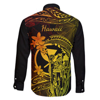 Hawaii Family Matching Short Sleeve Bodycon Dress and Hawaiian Shirt King Kamehameha Mix Polynesian Plumeria Reggae Version LT14 - Polynesian Pride