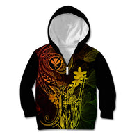 Hawaii Kid Hoodie King Kamehameha Mix Polynesian Plumeria Reggae Version LT14 - Polynesian Pride