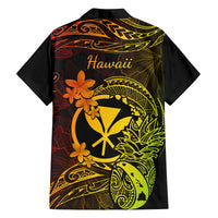 Hawaii Family Matching Off Shoulder Short Dress and Hawaiian Shirt Pineapple Mix Polynesian Plumeria Reggae Version LT14 - Polynesian Pride