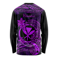 Hawaii Long Sleeve Shirt Pineapple Mix Polynesian Plumeria Purple Version LT14 - Polynesian Pride