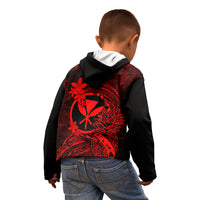 Hawaii Kid Hoodie Pineapple Mix Polynesian Plumeria Red Version LT14 - Polynesian Pride