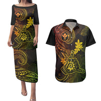 Hawaii Couples Matching Puletasi Dress and Hawaiian Shirt Shaka Tattoo Mix Polynesian Plumeria Reggae Version LT14 Reggae - Polynesian Pride