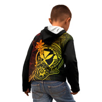 Hawaii Kid Hoodie Shaka Tattoo Mix Polynesian Plumeria Reggae Version LT14 - Polynesian Pride