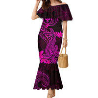 Hawaii Mermaid Dress Hammerhead Shark Tattoo Mix Polynesian Plumeria Pink Version LT14 Women Pink - Polynesian Pride