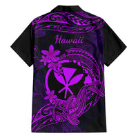 hawaii-family-matching-short-sleeve-bodycon-dress-and-hawaiian-shirt-hammerhead-shark-tattoo-mix-polynesian-plumeria-purple-version