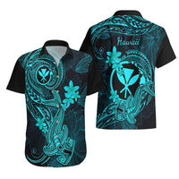 Hawaii Hawaiian Shirt Hammerhead Shark Tattoo Mix Polynesian Plumeria Turquoise Version LT14 - Polynesian Pride