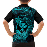 hawaii-kid-hawaiian-shirt-hammerhead-shark-tattoo-mix-polynesian-plumeria-turquoise-version