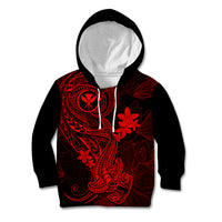 Hawaii Kid Hoodie Hammerhead Shark Tattoo Mix Polynesian Plumeria Red Version LT14 Red - Polynesian Pride