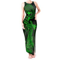 Hawaii Tank Maxi Dress Hammerhead Shark Tattoo Mix Polynesian Plumeria Green Version LT14 Women Green - Polynesian Pride