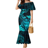 Hawaii Mermaid Dress Turtle Mix Polynesian Plumeria Turquoise Version LT14 Women Turquoise - Polynesian Pride