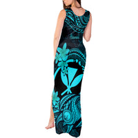 Hawaii Tank Maxi Dress Turtle Mix Polynesian Plumeria Turquoise Version LT14 - Polynesian Pride