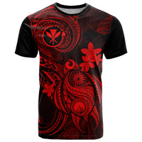 Hawaii T Shirt Turtle Mix Polynesian Plumeria Red Version LT14 Red - Polynesian Pride