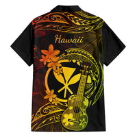 Hawaii Family Matching Off Shoulder Long Sleeve Dress and Hawaiian Shirt Ukulele Mix Polynesian Plumeria Reggae Version LT14 - Polynesian Pride
