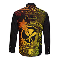 hawaii-long-sleeve-button-shirt-ukulele-mix-polynesian-plumeria-reggae-version