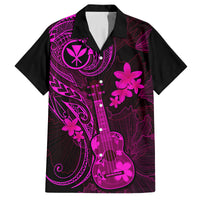 hawaii-family-matching-off-shoulder-short-dress-and-hawaiian-shirt-ukulele-mix-polynesian-plumeria-pink-version