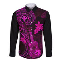 hawaii-long-sleeve-button-shirt-ukulele-mix-polynesian-plumeria-pink-version