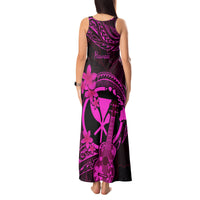 Hawaii Tank Maxi Dress Ukulele Mix Polynesian Plumeria Pink Version LT14 - Polynesian Pride