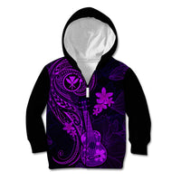 Hawaii Kid Hoodie Ukulele Mix Polynesian Plumeria Purple Version LT14 - Polynesian Pride