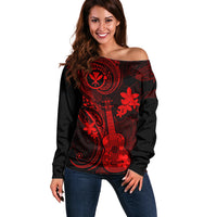 hawaii-off-shoulder-sweater-ukulele-mix-polynesian-plumeria-red-version