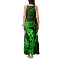 Hawaii Tank Maxi Dress Ukulele Mix Polynesian Plumeria Green Version LT14 - Polynesian Pride
