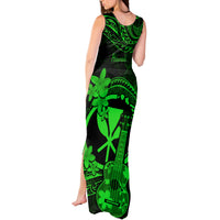 Hawaii Tank Maxi Dress Ukulele Mix Polynesian Plumeria Green Version LT14 - Polynesian Pride