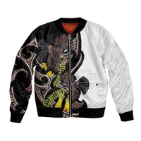 New Zealand Valentines Day Bomber Jacket Piwakawaka Lovers Maori Koru Tattoo - Polynesian Pride