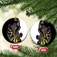 New Zealand Valentines Day Ceramic Ornament Piwakawaka Lovers Maori Koru Tattoo - Polynesian Pride