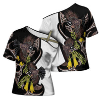 New Zealand Valentines Day Cross Shoulder Shirt Piwakawaka Lovers Maori Koru Tattoo LT14 - Polynesian Pride