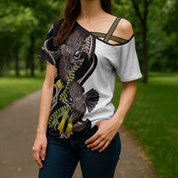 New Zealand Valentines Day Cross Shoulder Shirt Piwakawaka Lovers Maori Koru Tattoo LT14 - Polynesian Pride