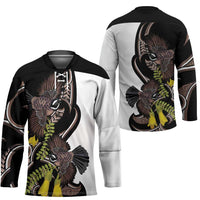 New Zealand Valentines Day Hockey Jersey Piwakawaka Lovers Maori Koru Tattoo LT14 - Polynesian Pride