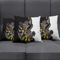 New Zealand Valentines Day Pillow Cover Piwakawaka Lovers Maori Koru Tattoo - Polynesian Pride