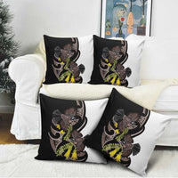 New Zealand Valentines Day Pillow Cover Piwakawaka Lovers Maori Koru Tattoo - Polynesian Pride