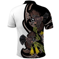New Zealand Valentines Day Polo Shirt Piwakawaka Lovers Maori Koru Tattoo - Polynesian Pride