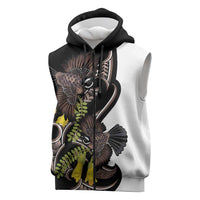 New Zealand Valentines Day Sleeveless Zip Hoodie Piwakawaka Lovers Maori Koru Tattoo LT14 Black - Polynesian Pride