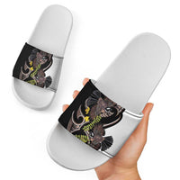 New Zealand Valentines Day Slide Sandals Piwakawaka Lovers Maori Koru Tattoo - Polynesian Pride
