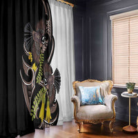 New Zealand Valentines Day Window Curtain Piwakawaka Lovers Maori Koru Tattoo - Polynesian Pride