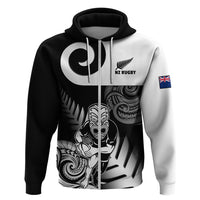 Custom New Zealand Silver Fern Rugby Hoodie Go Champions NZ All Black Maori Koru LT14 Zip Hoodie Black - Polynesian Pride