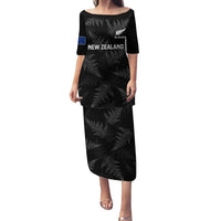 Custom New Zealand Silver Fern Rugby Family Matching Puletasi Dress and Hawaiian Shirt 2023 Go Aotearoa Champions World Cup LT14 Mom's Dress Black - Polynesian Pride