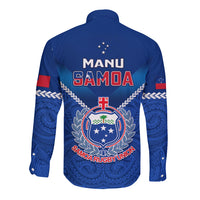 Samoa Rugby Long Sleeve Button Shirt 2023 Go Manu Samoa LT14 - Polynesian Pride