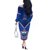 Samoa Rugby Off The Shoulder Long Sleeve Dress 2023 Go Manu Samoa LT14 - Polynesian Pride