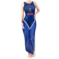 Samoa Rugby Tank Maxi Dress 2023 Go Manu Samoa LT14 Women Blue - Polynesian Pride