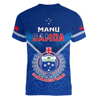 Samoa Rugby Women V Neck T Shirt 2023 Go Manu Samoa LT14 - Polynesian Pride