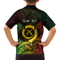 Personalised Vanuatu Family Day Kid Hawaiian Shirt Happy 26 December Vanuatuan Pig Tusk LT14 - Polynesian Pride