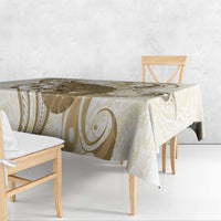 Brown And White Hawaii Chameleon Tablecloth Plumeria Polynesian Tribal Art