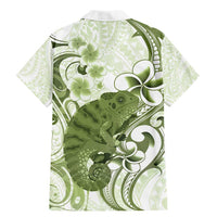 Green And White Hawaii Chameleon Family Matching Mermaid Dress and Hawaiian Shirt Plumeria Polynesian Tribal Art LT14 - Polynesian Pride