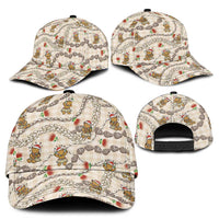 Beige Palaka Hawaii Mele Kalikimaka Classic Cap Ohia Lehua Shell Leis Funny Gingerbread Santa - Polynesian Pride