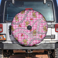 Pink Palaka Hawaii Mele Kalikimaka Spare Tire Cover Ohia Lehua Shell Leis Funny Gingerbread Santa - Polynesian Pride