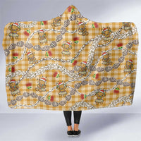 Gold Palaka Hawaii Mele Kalikimaka Hooded Blanket Ohia Lehua Shell Leis Funny Gingerbread Santa - Polynesian Pride